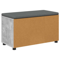 Produktbild för Hallbänk BetongGrå 80 x 38 x 46 cm Konstruerat Trä och Tyg
