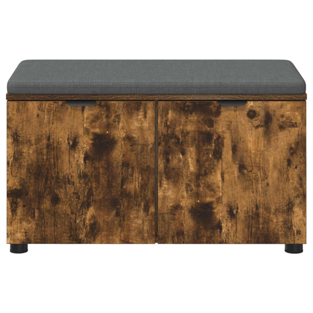 Produktbild för Hallbänk Rökt Ek 80 x 38 x 46 cm Konstruerat Trä och Tyg