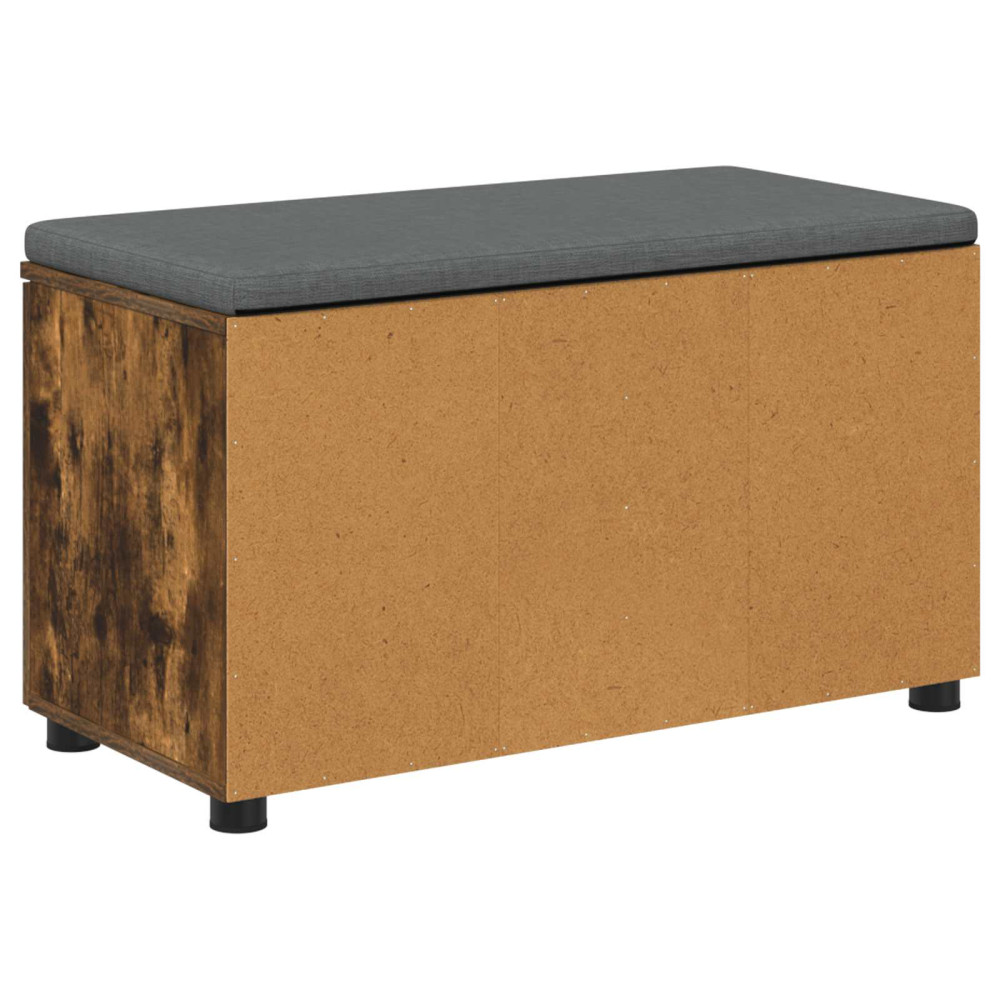 Produktbild för Hallbänk Rökt Ek 80 x 38 x 46 cm Konstruerat Trä och Tyg