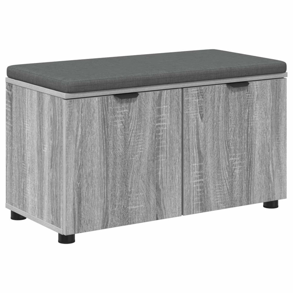 Produktbild för Hallbänk Grå Sonoma 80 x 38 x 46 cm Konstruerat Trä och Tyg