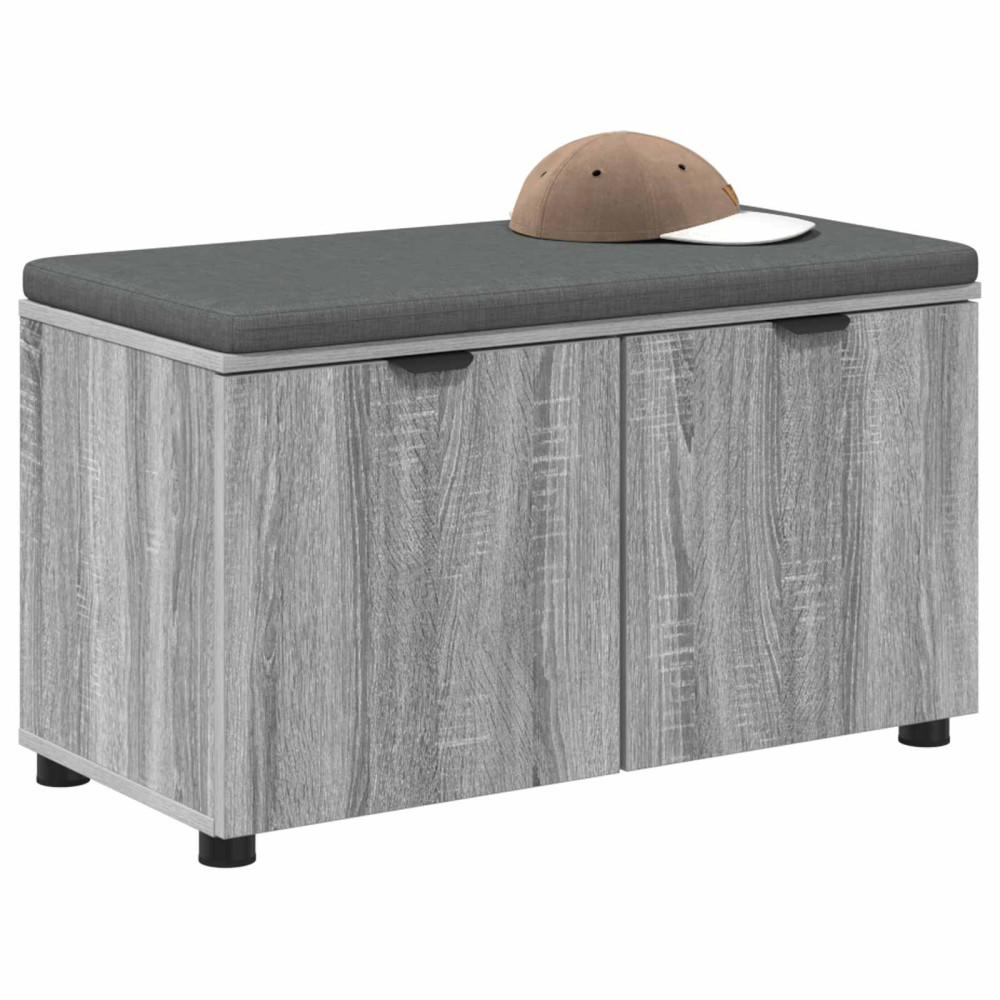 Produktbild för Hallbänk Grå Sonoma 80 x 38 x 46 cm Konstruerat Trä och Tyg
