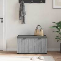 Produktbild för Hallbänk Grå Sonoma 80 x 38 x 46 cm Konstruerat Trä och Tyg