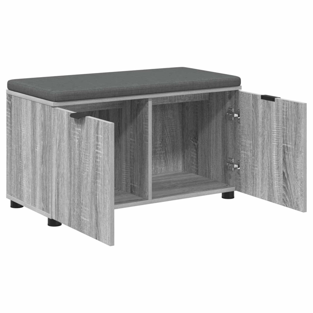 Produktbild för Hallbänk Grå Sonoma 80 x 38 x 46 cm Konstruerat Trä och Tyg