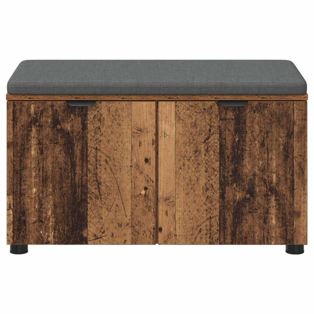 Produktbild för Hallbänk Gammalt trä 80 x 38 x 46 cm Konstruerat Trä och Tyg