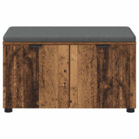 Produktbild för Hallbänk Gammalt trä 80 x 38 x 46 cm Konstruerat Trä och Tyg