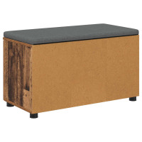 Produktbild för Hallbänk Gammalt trä 80 x 38 x 46 cm Konstruerat Trä och Tyg