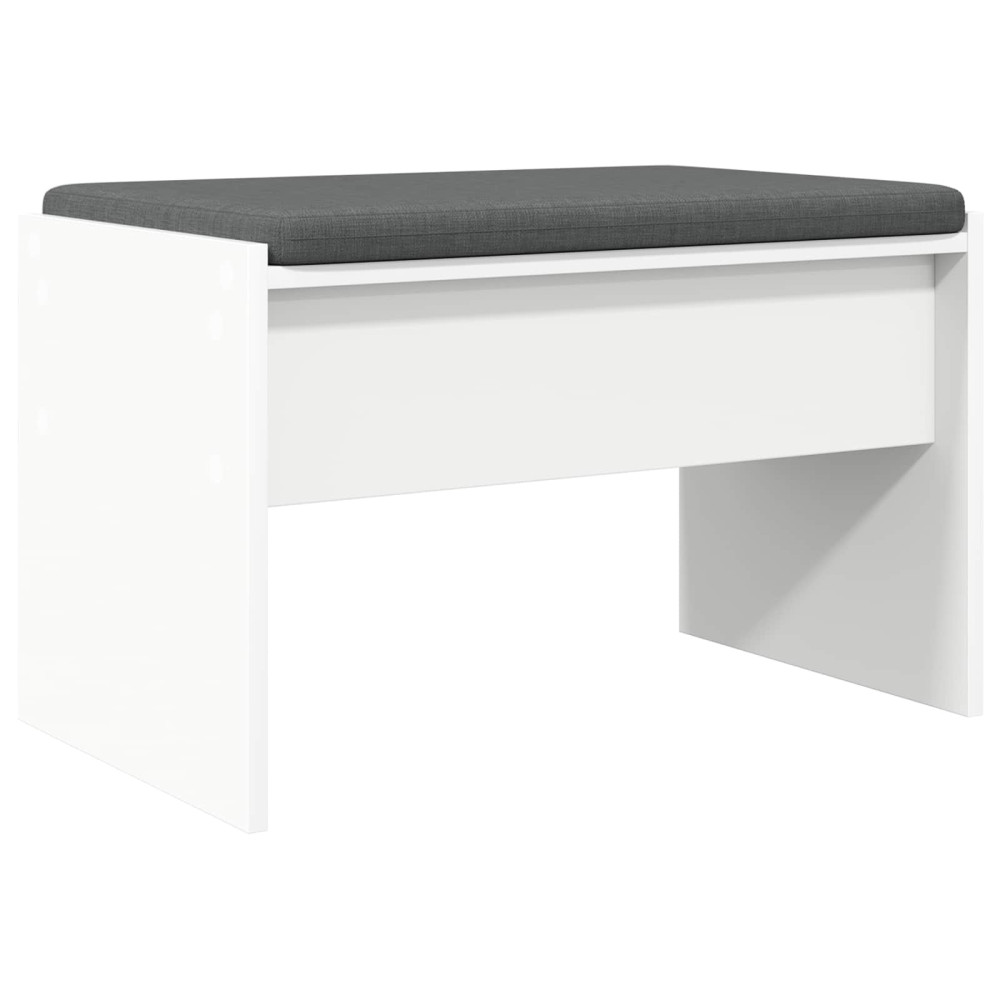Produktbild för Hallbänk med kudde Vit 63 x 38 x 40 cm