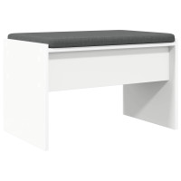 Produktbild för Hallbänk med kudde Vit 63 x 38 x 40 cm