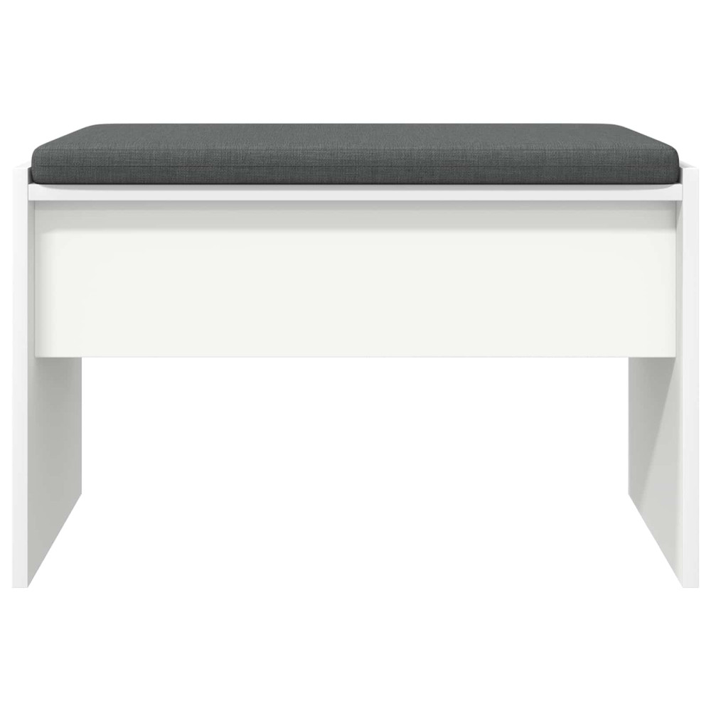 Produktbild för Hallbänk med kudde Vit 63 x 38 x 40 cm