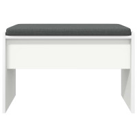 Produktbild för Hallbänk med kudde Vit 63 x 38 x 40 cm