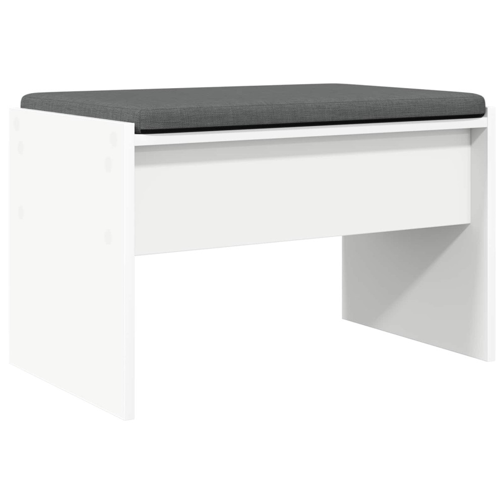 Produktbild för Hallbänk med kudde Vit 63 x 38 x 40 cm
