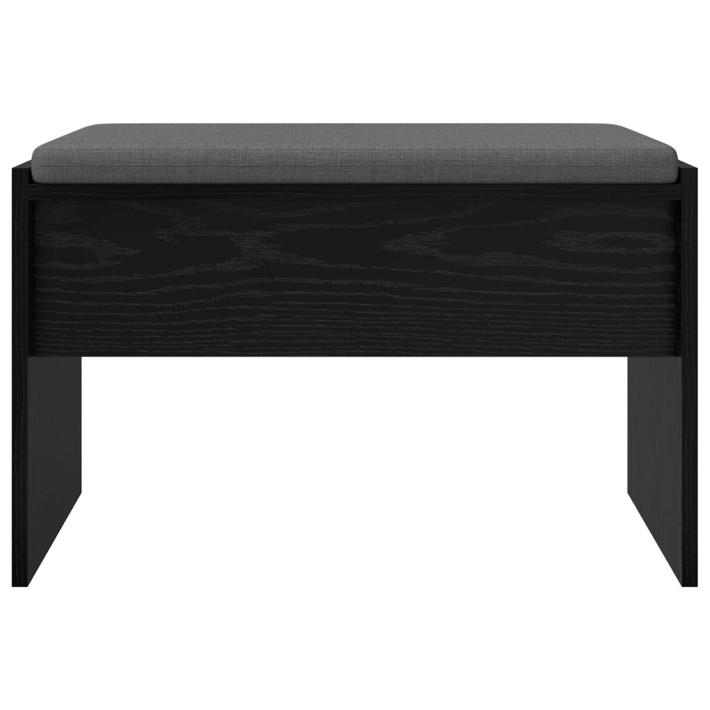 Produktbild för Hallbänk med kudde Svart Ek 63 x 38 x 40 cm