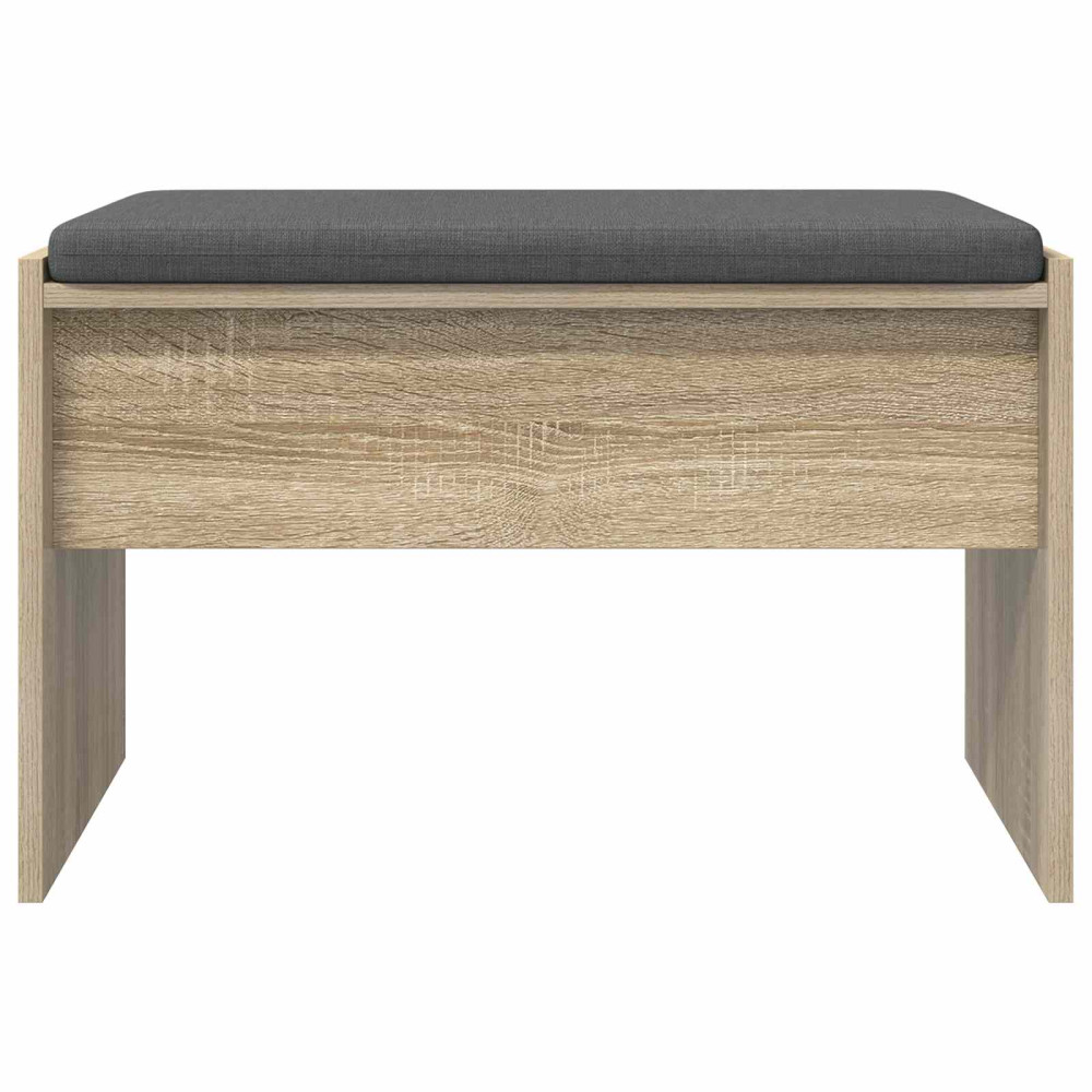 Produktbild för Hallbänk med kudde Sonoma-ek 63 x 38 x 40 cm