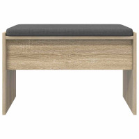 Produktbild för Hallbänk med kudde Sonoma-ek 63 x 38 x 40 cm