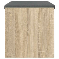 Produktbild för Hallbänk med kudde Sonoma-ek 63 x 38 x 40 cm