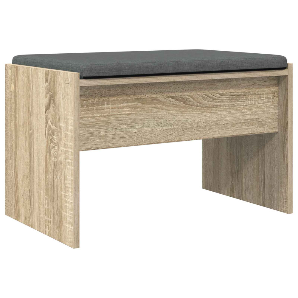 Produktbild för Hallbänk med kudde Sonoma-ek 63 x 38 x 40 cm