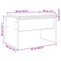 Produktbild för Hallbänk med kudde Betonggrå 63 x 38 x 40 cm
