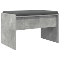 Produktbild för Hallbänk med kudde Betonggrå 63 x 38 x 40 cm