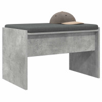 Produktbild för Hallbänk med kudde Betonggrå 63 x 38 x 40 cm
