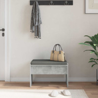 Produktbild för Hallbänk med kudde Betonggrå 63 x 38 x 40 cm