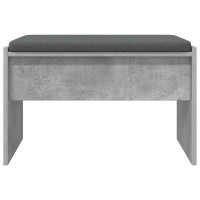 Produktbild för Hallbänk med kudde Betonggrå 63 x 38 x 40 cm