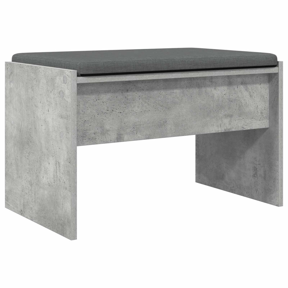 Produktbild för Hallbänk med kudde Betonggrå 63 x 38 x 40 cm