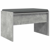 Produktbild för Hallbänk med kudde Betonggrå 63 x 38 x 40 cm