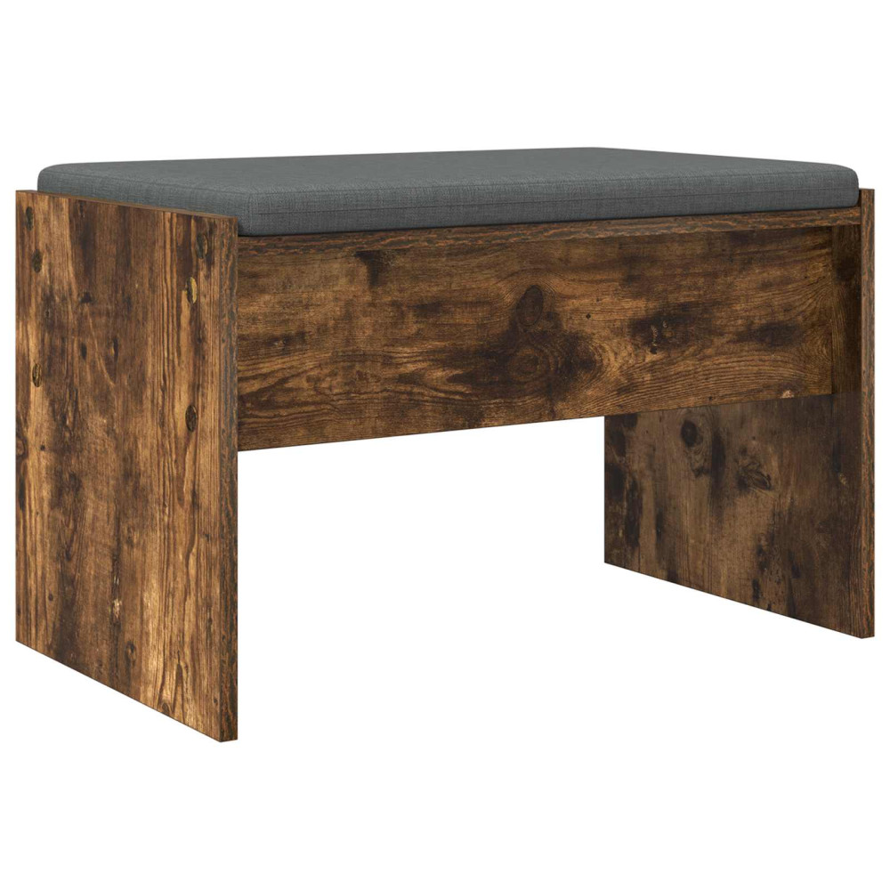 Produktbild för Hallbänk med kudde Rökt ek 63 x 38 x 40 cm