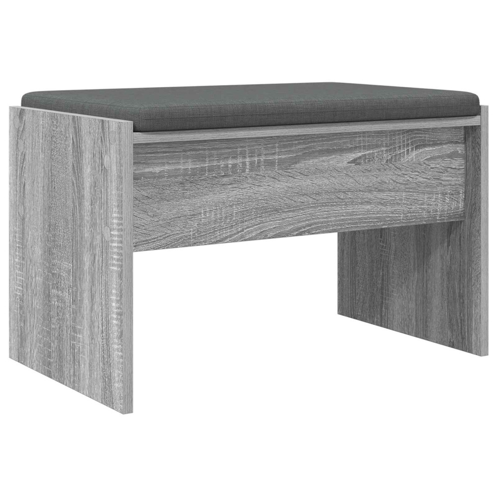 Produktbild för Hallbänk med kudde Grå Sonoma 63 x 38 x 40 cm