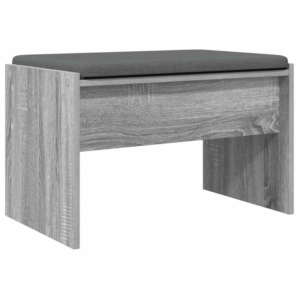 Produktbild för Hallbänk med kudde Grå Sonoma 63 x 38 x 40 cm