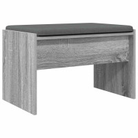 Produktbild för Hallbänk med kudde Grå Sonoma 63 x 38 x 40 cm