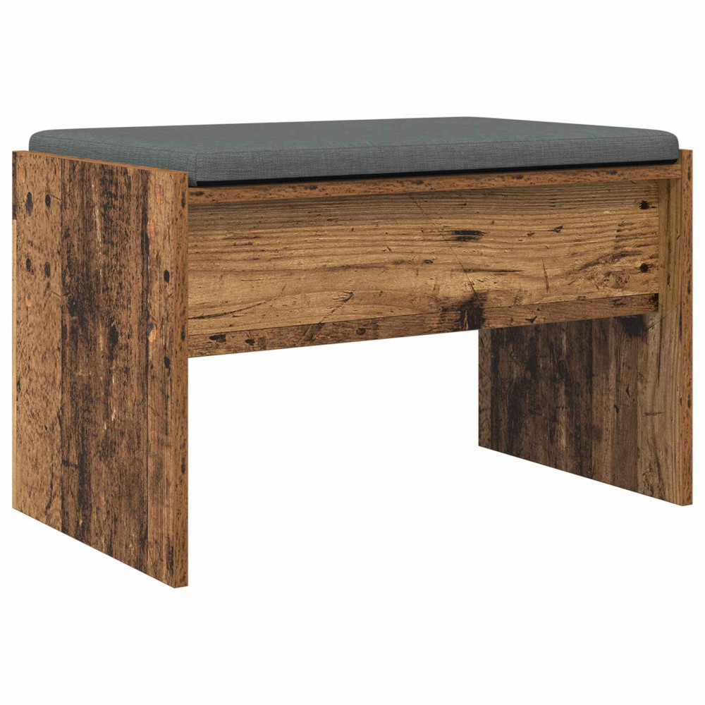 Produktbild för Hallbänk med kudde Gammalt trä 63 x 38 x 40 cm