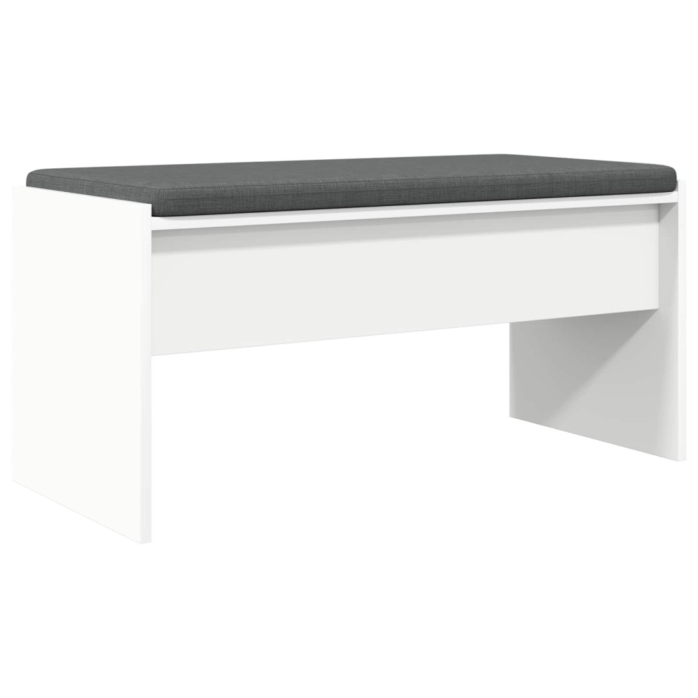 Produktbild för Hallbänk med kudde Vit 80 x 38 x 46 cm
