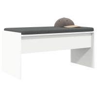 Produktbild för Hallbänk med kudde Vit 80 x 38 x 46 cm