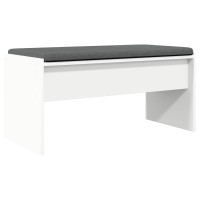 Produktbild för Hallbänk med kudde Vit 80 x 38 x 46 cm
