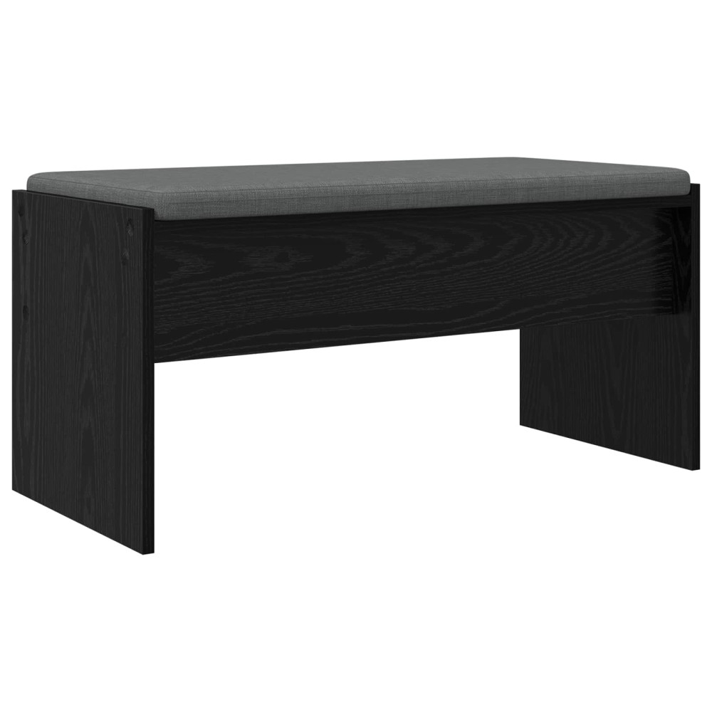 Produktbild för Hallbänk med kudde Svart Ek 83 x 38 x 40 cm