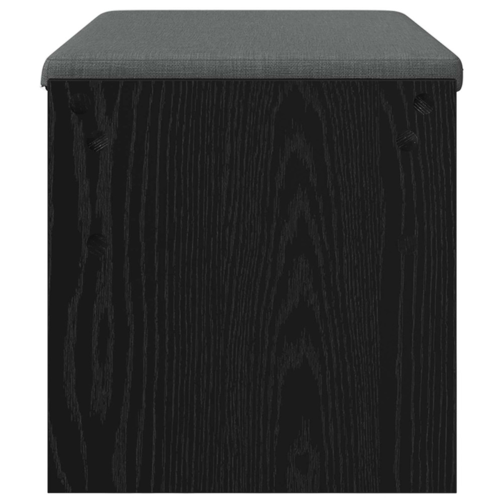Produktbild för Hallbänk med kudde Svart Ek 83 x 38 x 40 cm