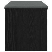 Produktbild för Hallbänk med kudde Svart Ek 83 x 38 x 40 cm