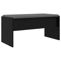 Produktbild för Hallbänk med kudde Svart Ek 83 x 38 x 40 cm
