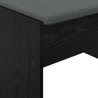 Produktbild för Hallbänk med kudde Svart Ek 83 x 38 x 40 cm
