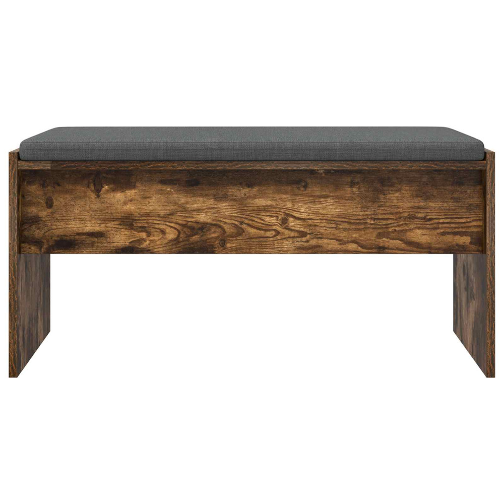 Produktbild för Hallbänk med kudde Rökt ek 83 x 38 x 40 cm