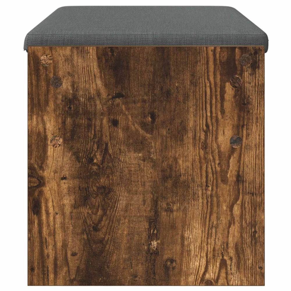 Produktbild för Hallbänk med kudde Rökt ek 83 x 38 x 40 cm