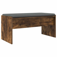 Produktbild för Hallbänk med kudde Rökt ek 83 x 38 x 40 cm