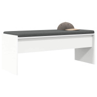 Produktbild för Hallbänk med kudde Vit 103 x 38 x 40 cm