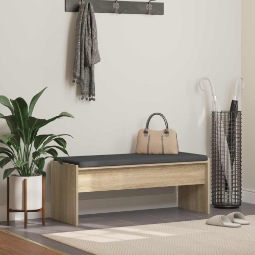 vidaXL Hallbänk med kudde Sonoma-ek 103 x 38 x 40 cm