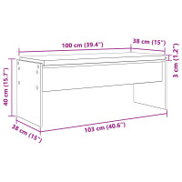 Produktbild för Hallbänk med kudde Sonoma-ek 103 x 38 x 40 cm