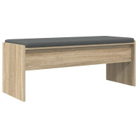 Produktbild för Hallbänk med kudde Sonoma-ek 103 x 38 x 40 cm