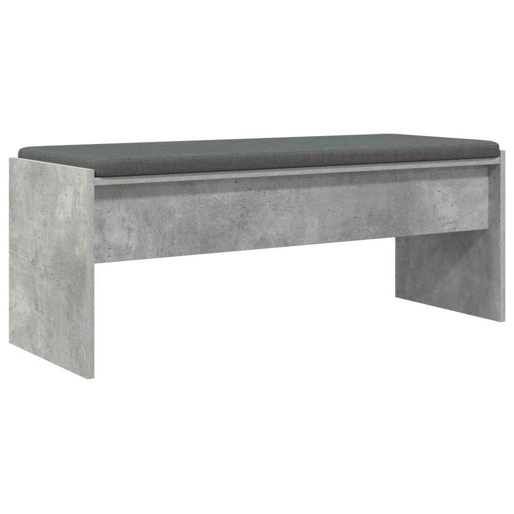 Produktbild för Hallbänk med kudde Betonggrå 103 x 38 x 40 cm