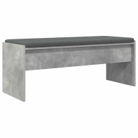 Produktbild för Hallbänk med kudde Betonggrå 103 x 38 x 40 cm