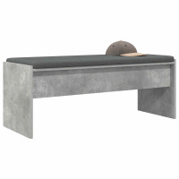 Produktbild för Hallbänk med kudde Betonggrå 103 x 38 x 40 cm